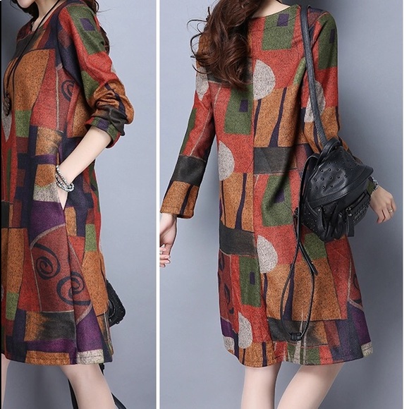 Color block Long sweater dress - Picture 4 of 5